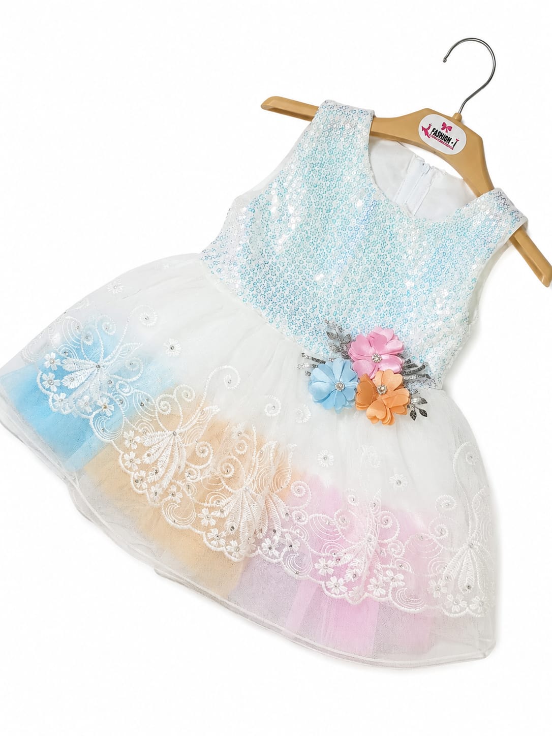 Elegant Girls’ Floral Party Frock – Premium Princess Dress