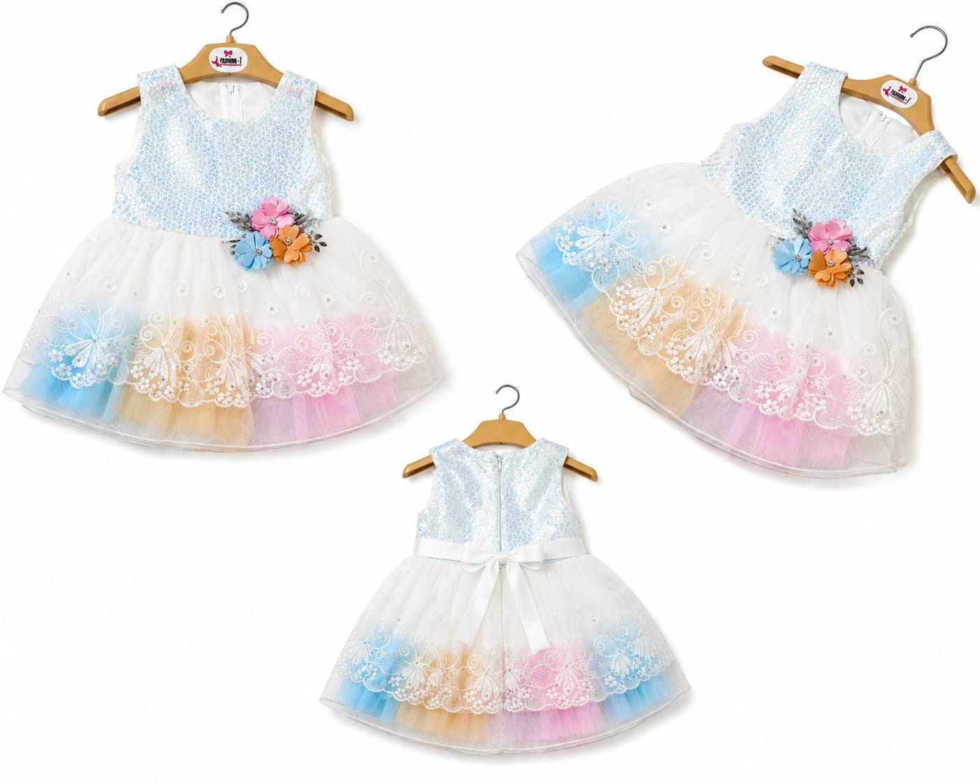 Elegant Girls’ Floral Party Frock – Premium Princess Dress